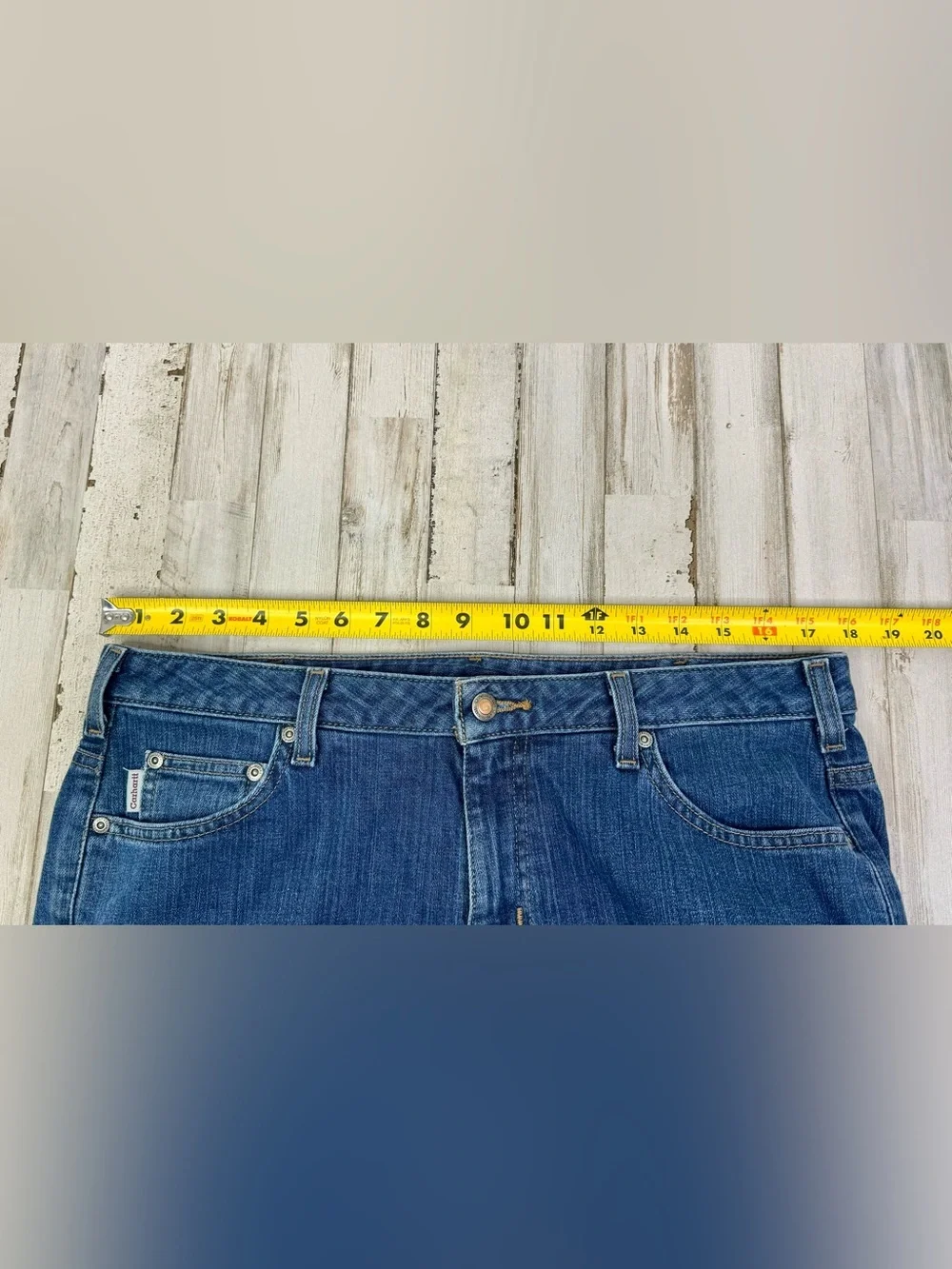 Carhartt Jeans Womens 12 (36x32) Blue Denim Pants Outdoors Workwear Cotton
